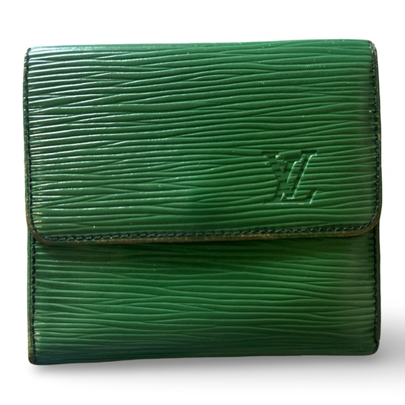 Louis Vuitton Green Epi Leather Multifold Wallet Compact Bifold Minimalist - Picture 1 of 14